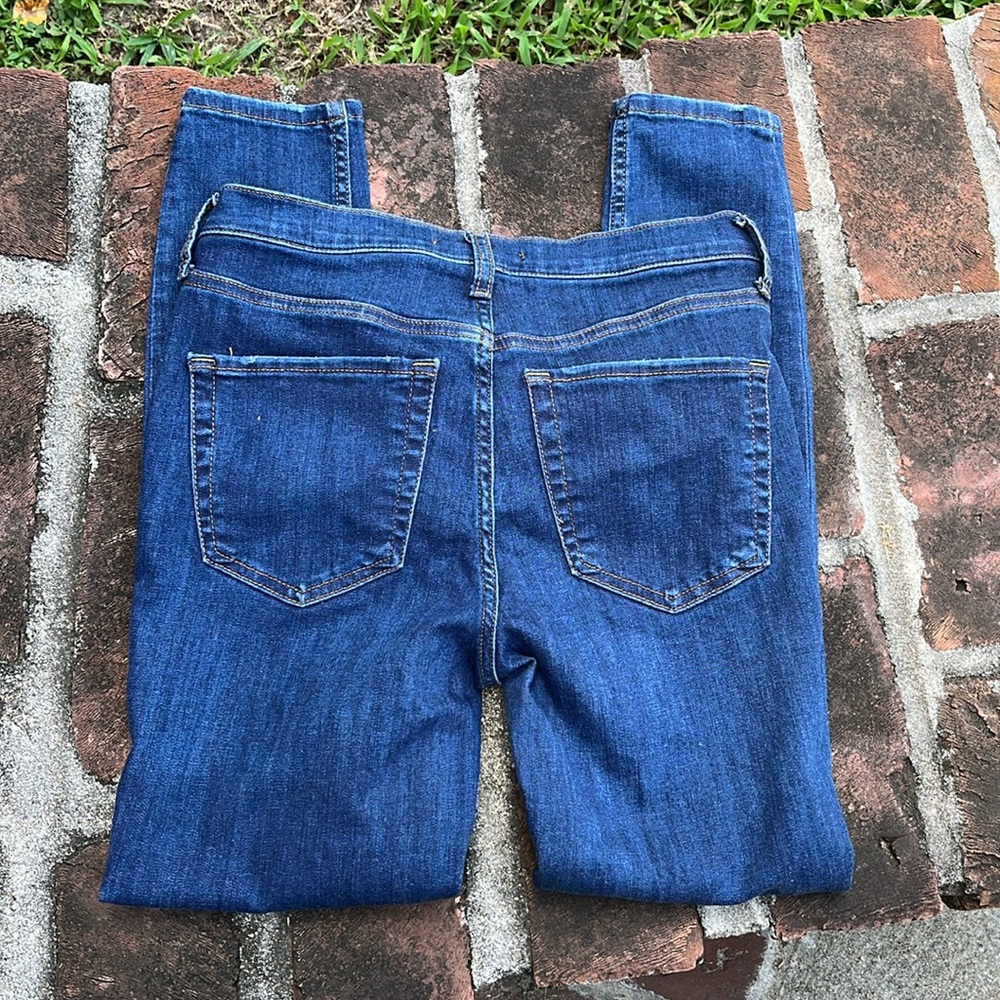 Free People Blue Distressed Skinny Jeans size 28 - Picture 5 of 7